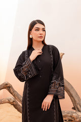 Winter - Best Selling - Black Rose - 2Pc Embroidered Dress