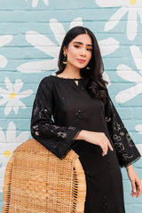 Winter - Black Spring - 2Pc Embroidered Dress