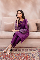Winter - Magenta Eminence - 2Pc Embroidered Dress