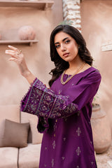 Winter - Magenta Eminence - 2Pc Embroidered Dress