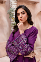 Winter - Magenta Eminence - 2Pc Embroidered Dress