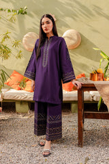 Winter - Ash - 2Pc Embroidered Dress Purple