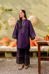 Winter - Ash - 2Pc Embroidered Dress Purple