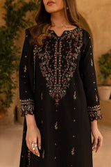 Winter - Black Wine - 3Pc Embroidered Dress