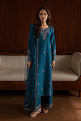 Winter - Blue Twinkle - 3Pc Embroidered Dress