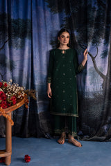 Winter - Olive - 2Pc Embroidered Dress
