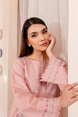 Winter - Pink Lily - 2Pc Embroidered Dress