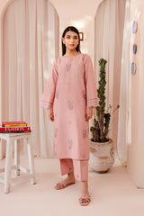 Winter - Pink Lily - 2Pc Embroidered Dress