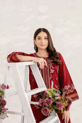 Winter - Best Selling - Red Blood - 2Pc Embroidered Dress