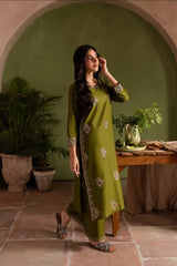 Winter - Meadow Gold - 2Pc Embroidered Dress