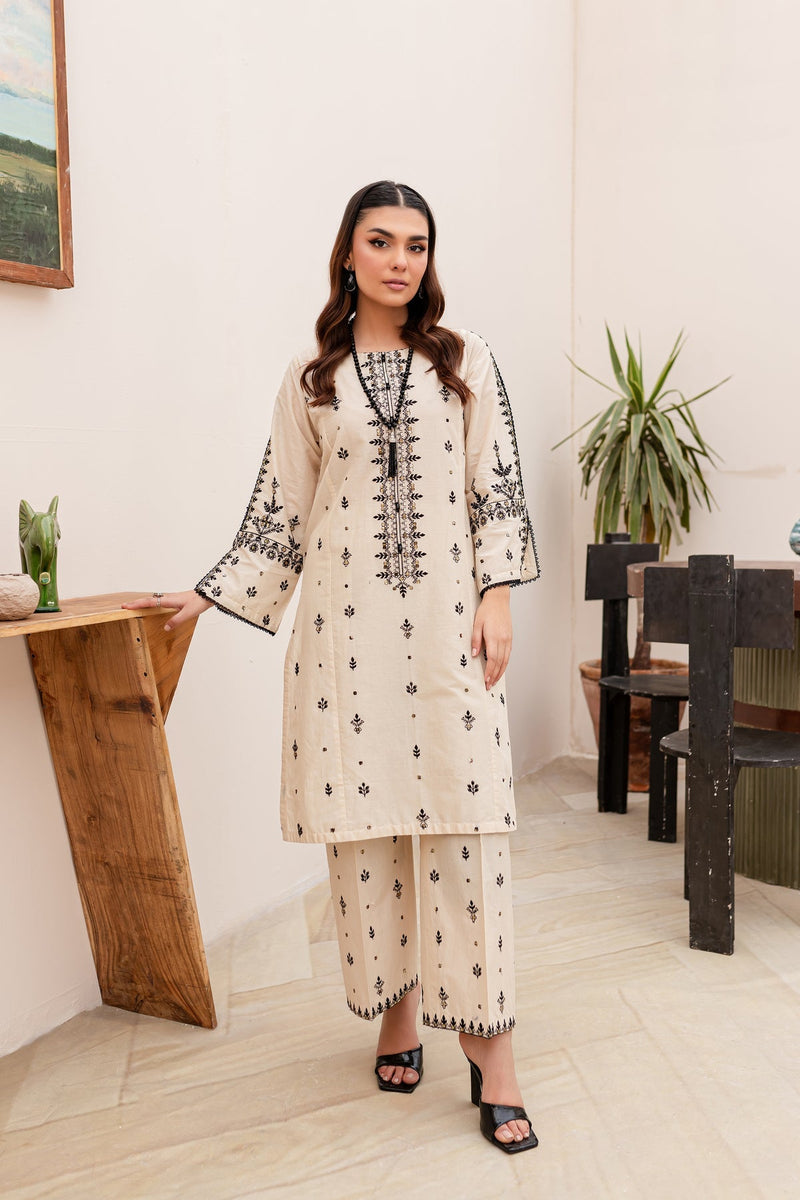 Best Selling - Frost - 2Pc Embroidered Dress