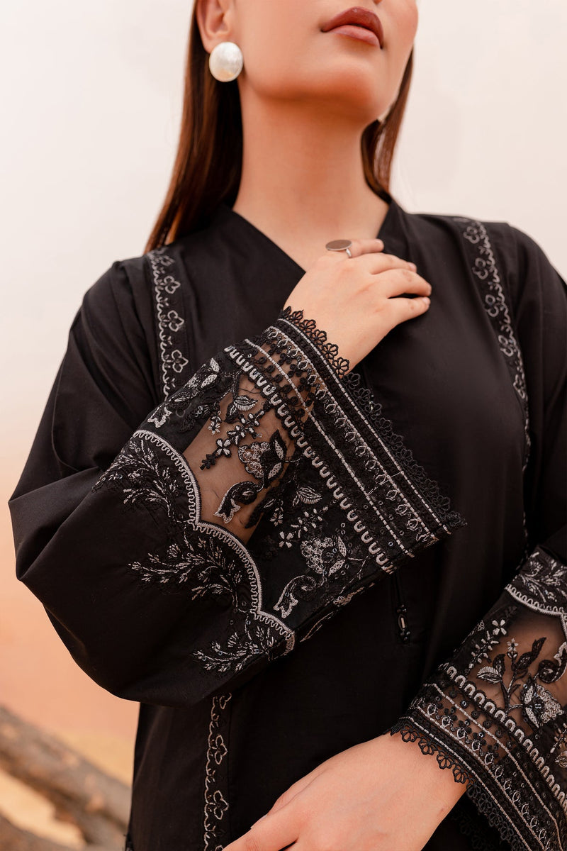 Winter - Best Selling - Black Rose - 2Pc Embroidered Dress