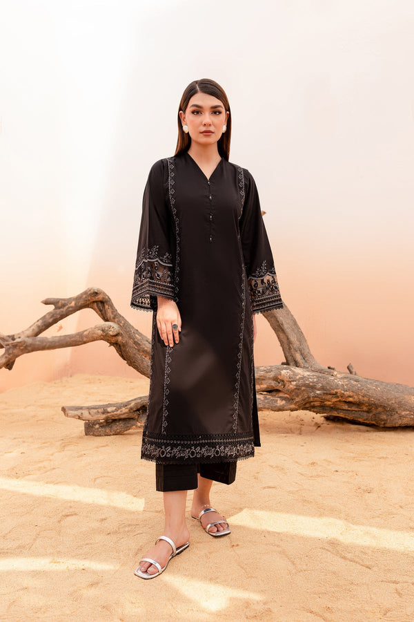 Winter - Best Selling - Black Rose - 2Pc Embroidered Dress