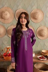 Winter - Best Selling - Raina Purple - 2Pc Embroidered Dress