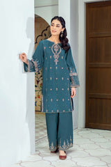 Winter - Hint of Zinc - 2Pc Embroidered Dress