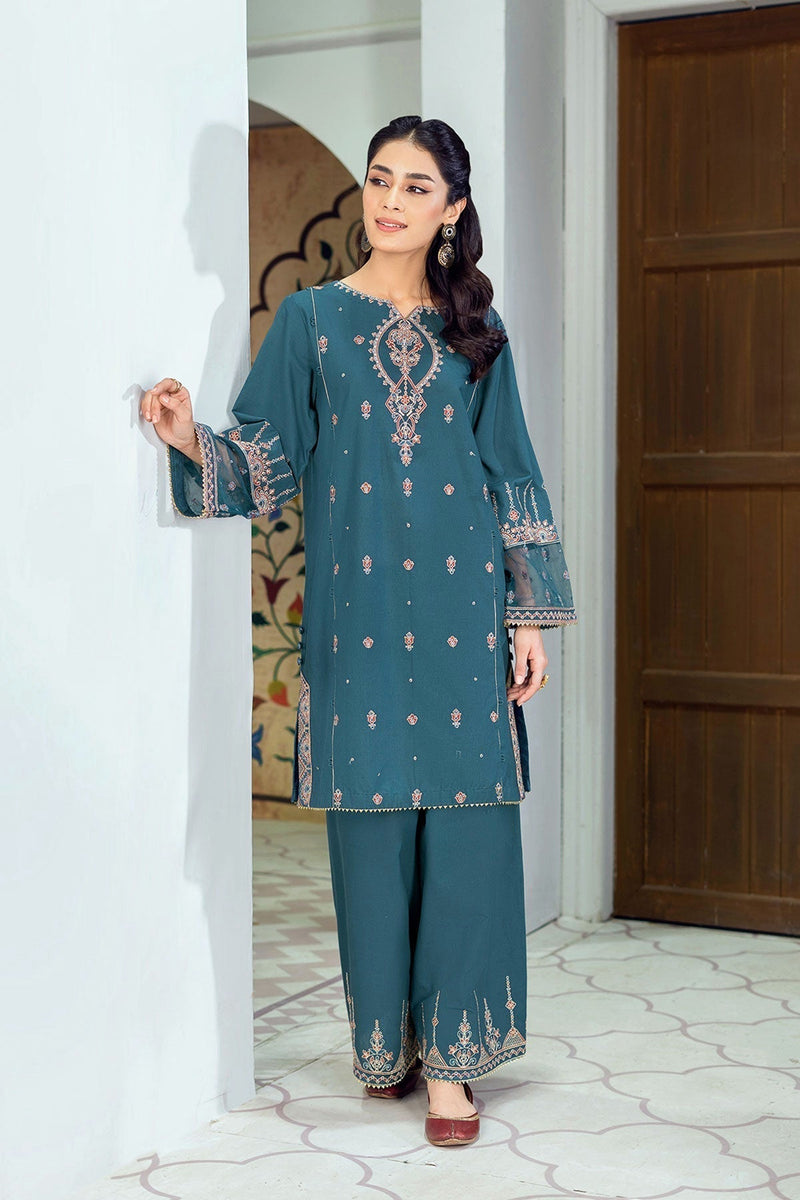Winter - Hint of Zinc - 2Pc Embroidered Dress