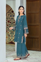 Winter - Hint of Zinc - 2Pc Embroidered Dress