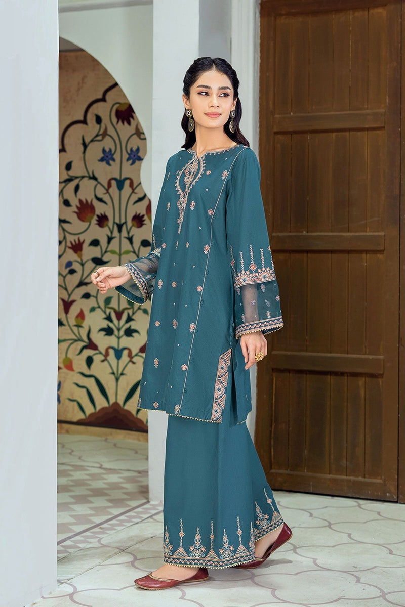 Winter - Hint of Zinc - 2Pc Embroidered Dress