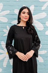 Winter - Black Spring - 2Pc Embroidered Dress