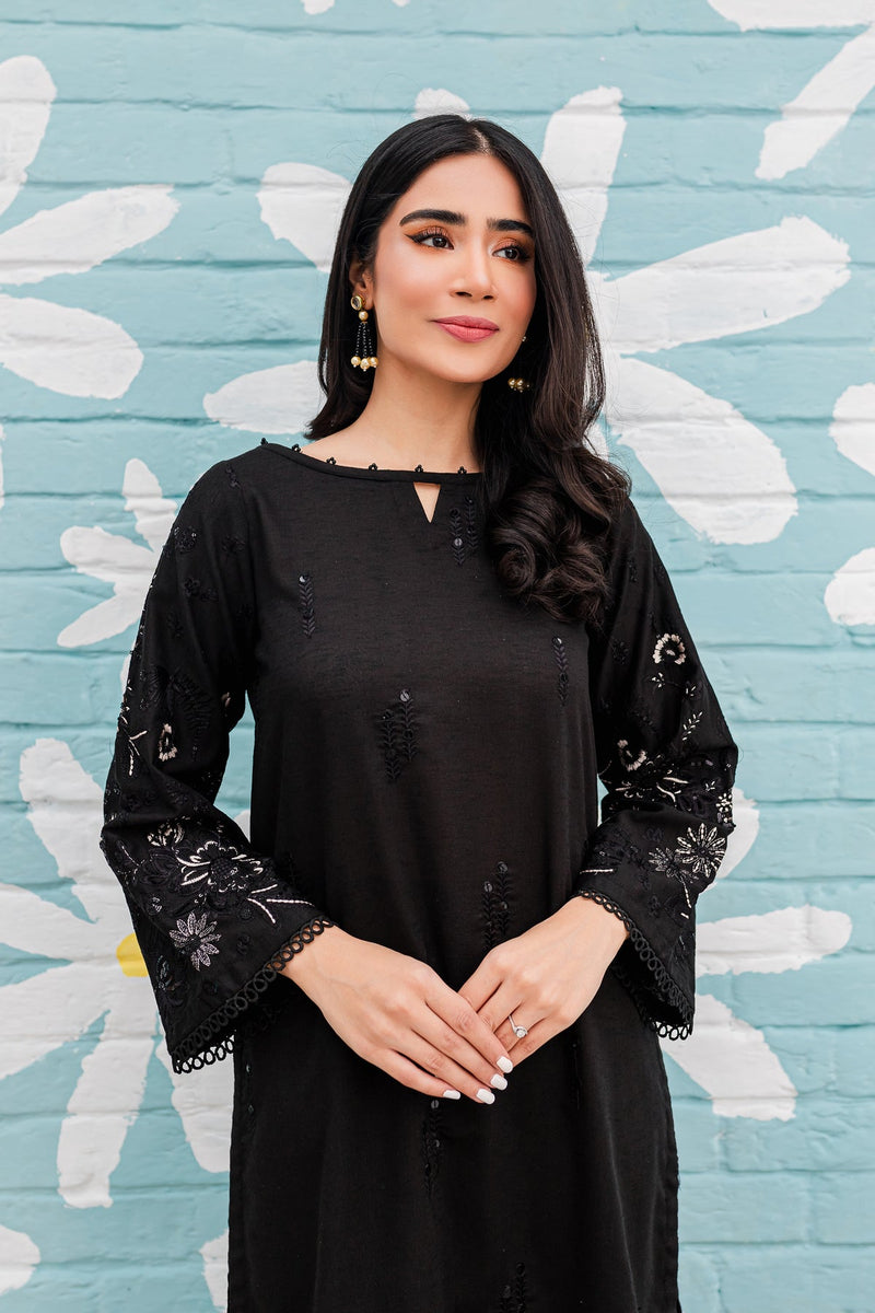 Winter - Black Spring - 2Pc Embroidered Dress
