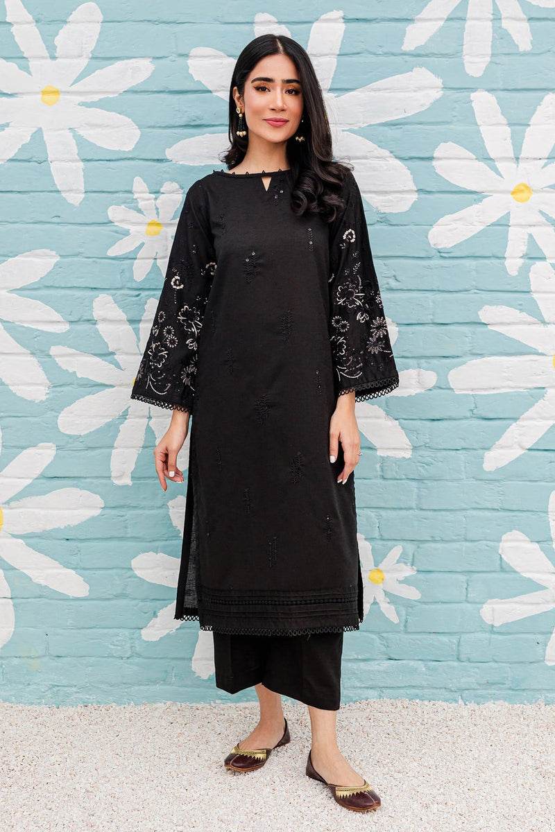 Winter - Black Spring - 2Pc Embroidered Dress