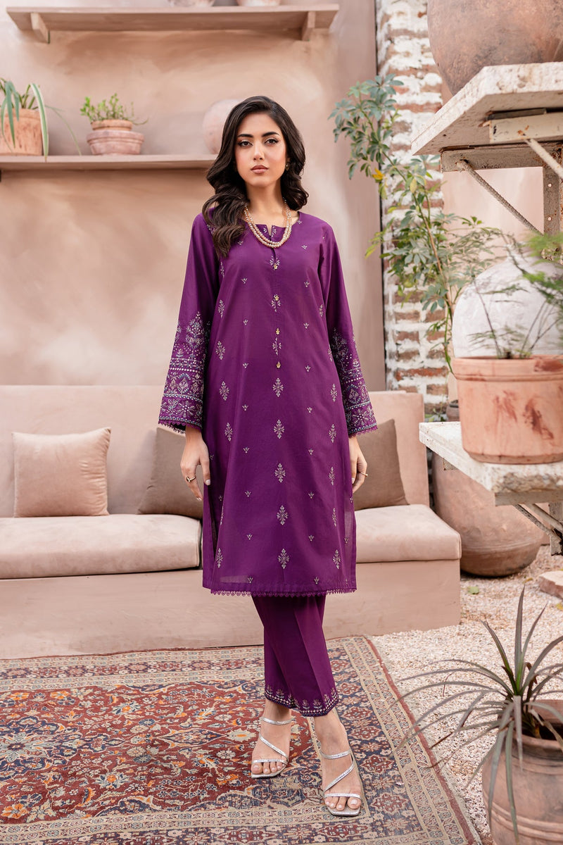 Winter - Magenta Eminence - 2Pc Embroidered Dress