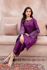 Winter - Magenta Eminence - 2Pc Embroidered Dress