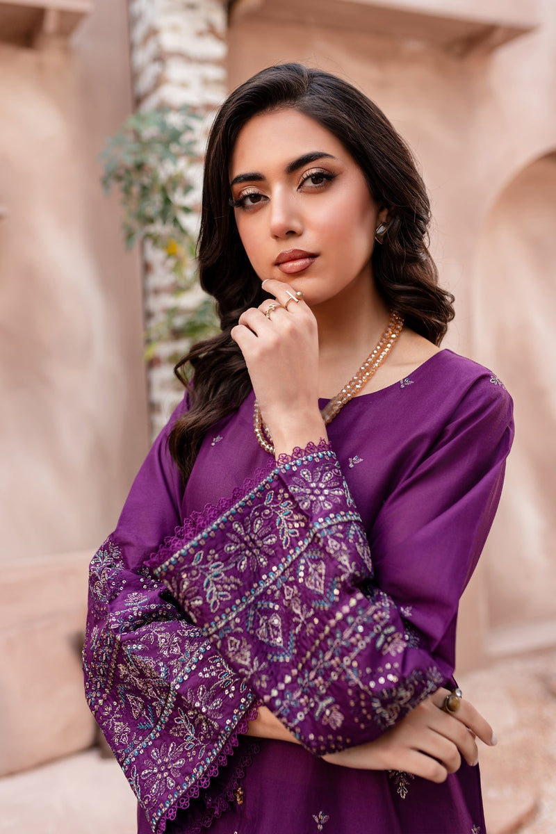 Winter - Magenta Eminence - 2Pc Embroidered Dress