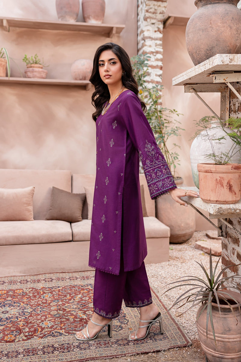 Winter - Magenta Eminence - 2Pc Embroidered Dress