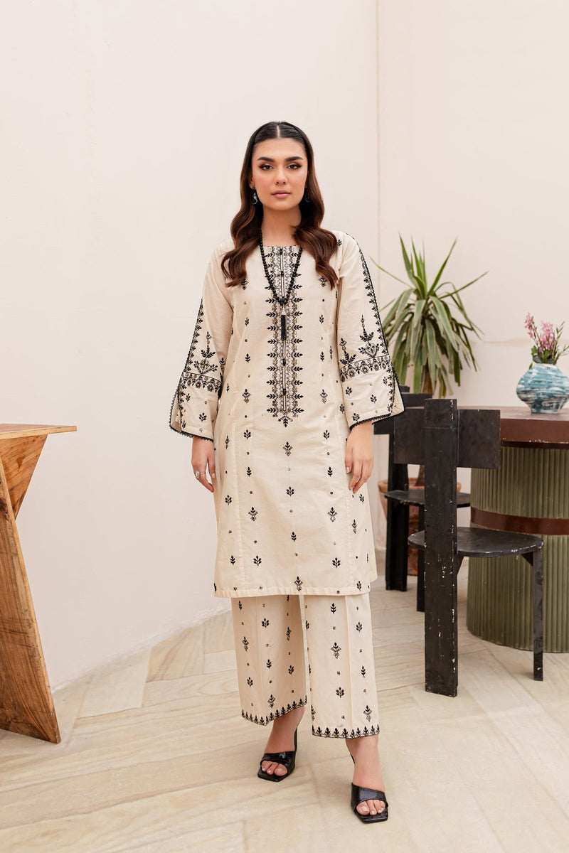 Best Selling - Frost - 2Pc Embroidered Dress