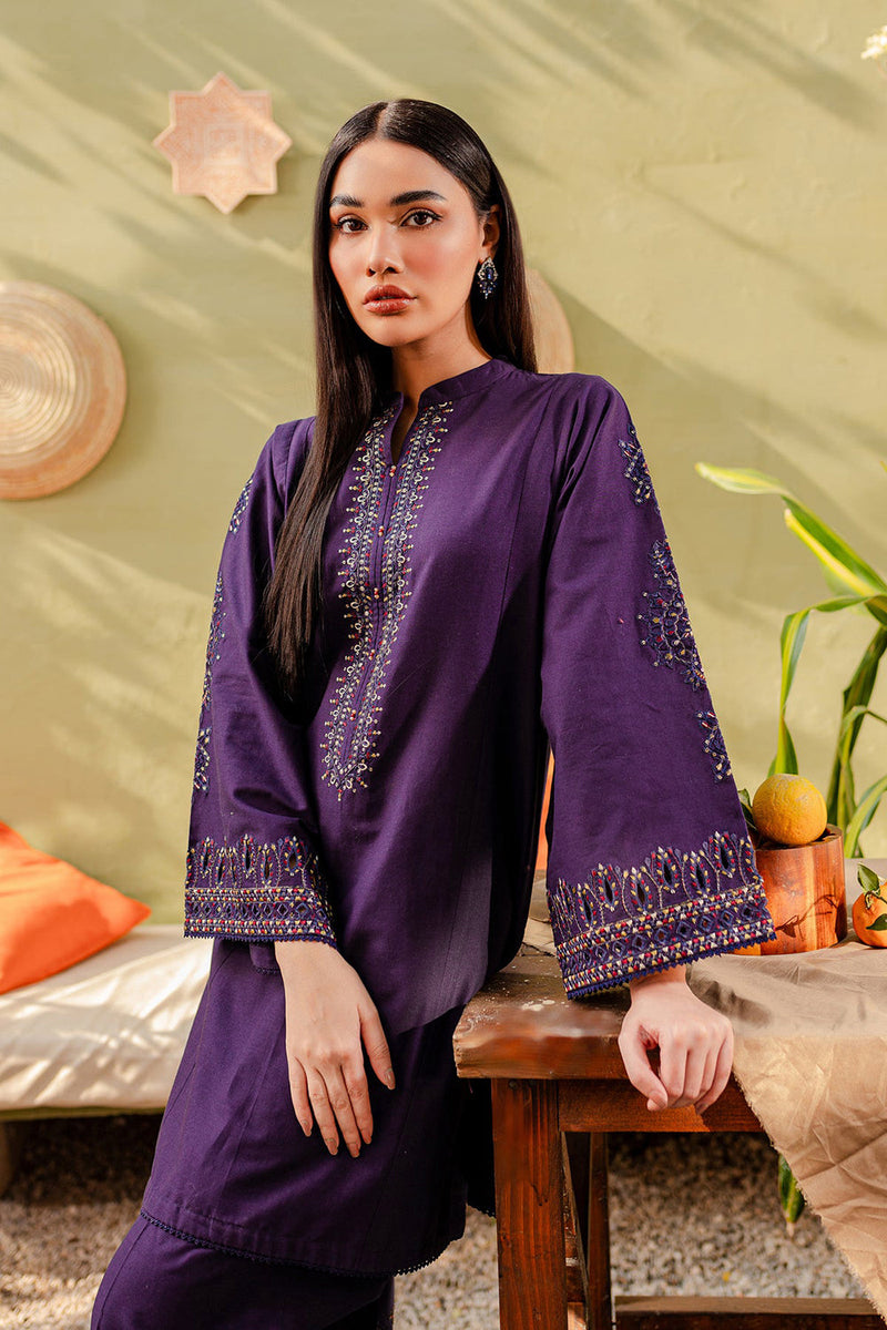 Winter - Ash - 2Pc Embroidered Dress Purple