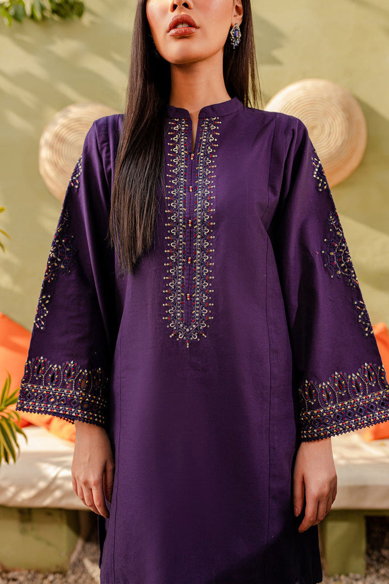 Winter - Ash - 2Pc Embroidered Dress Purple