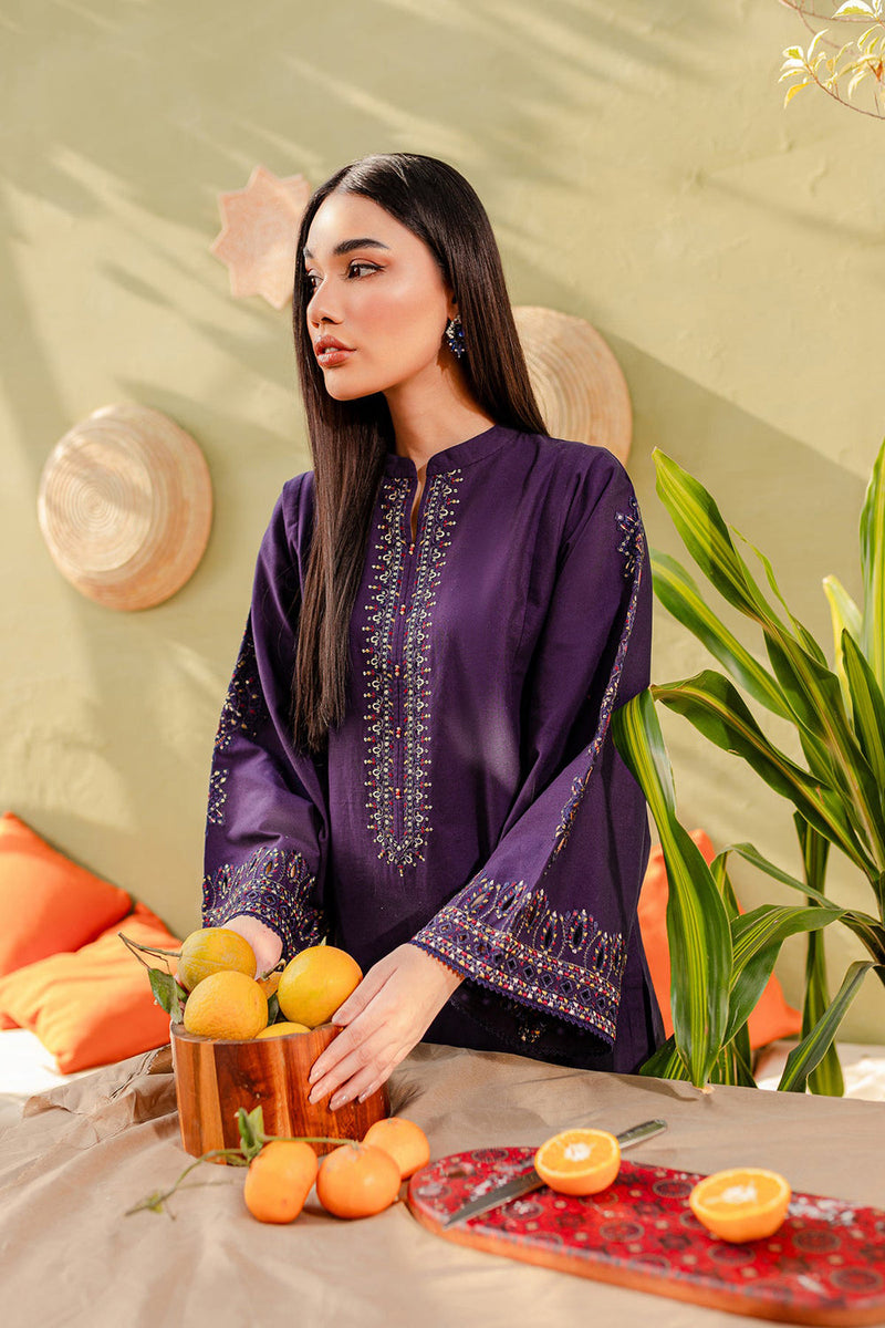 Winter - Ash - 2Pc Embroidered Dress Purple