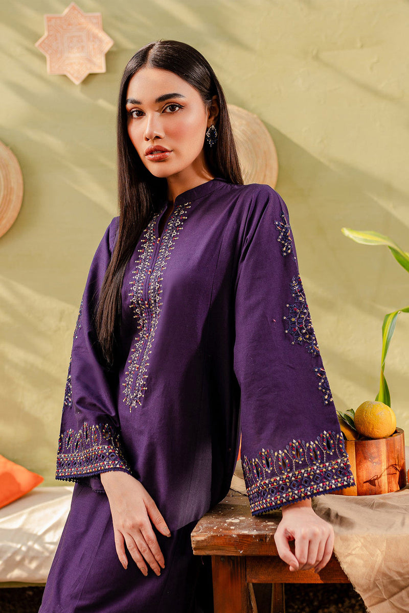 Winter - Ash - 2Pc Embroidered Dress Purple