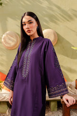 Winter - Ash - 2Pc Embroidered Dress Purple