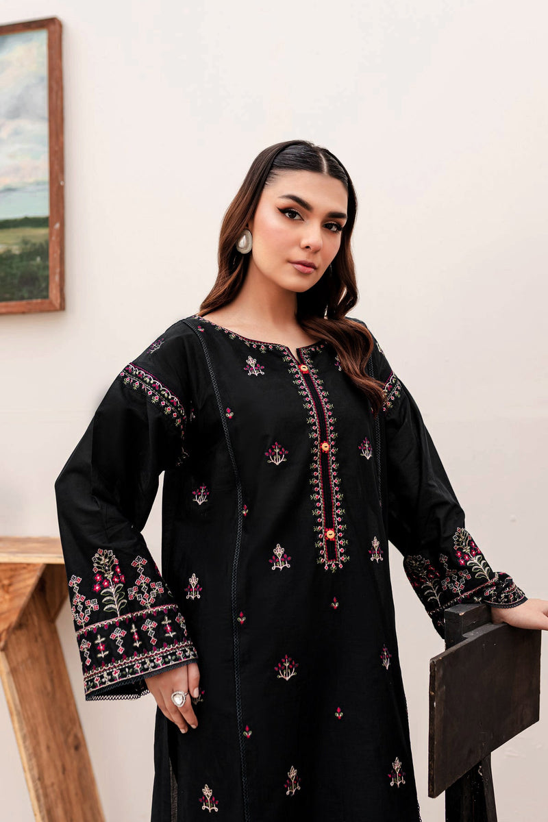 Winter - Aster Black - 2Pc Embroidered Dress