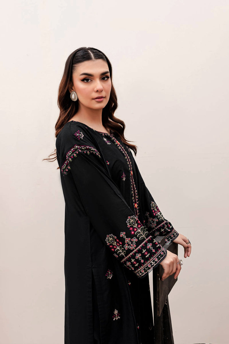 Winter - Aster Black - 2Pc Embroidered Dress