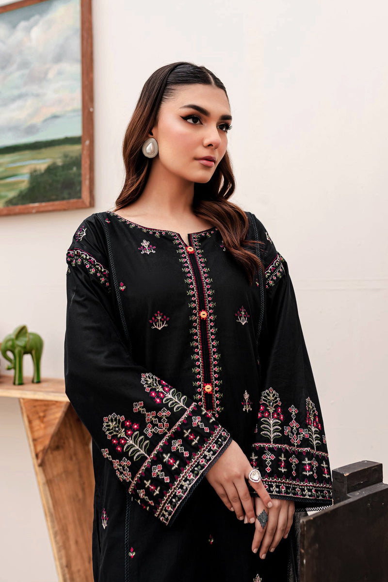 Winter - Aster Black - 2Pc Embroidered Dress