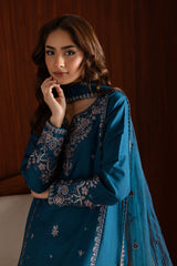 Winter - Blue Twinkle - 3Pc Embroidered Dress