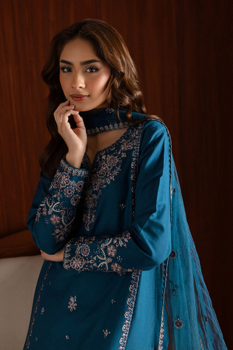 Winter - Blue Twinkle - 3Pc Embroidered Dress