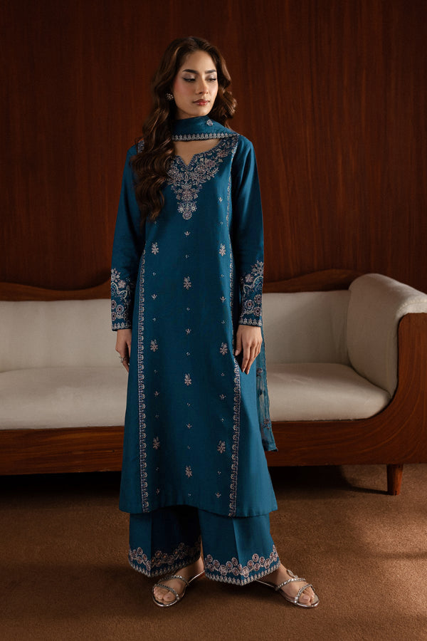 Winter - Blue Twinkle - 3Pc Embroidered Dress