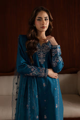 Winter - Blue Twinkle - 3Pc Embroidered Dress