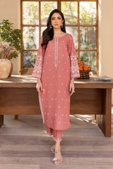 Winter - Coral Jasper - 2Pc Embroidered Dress