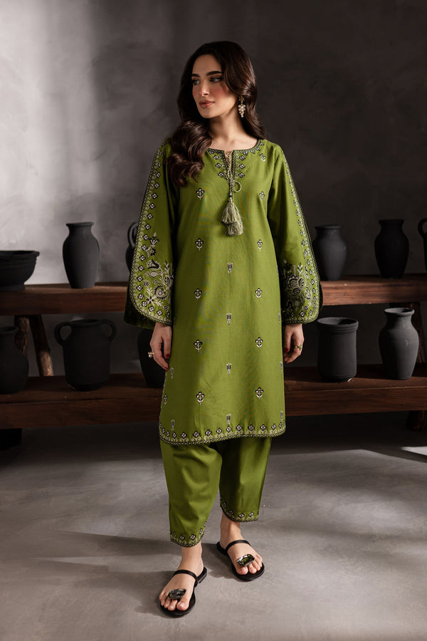 Winter - Best Selling - Emerald - 2Pc Embroidered Dress
