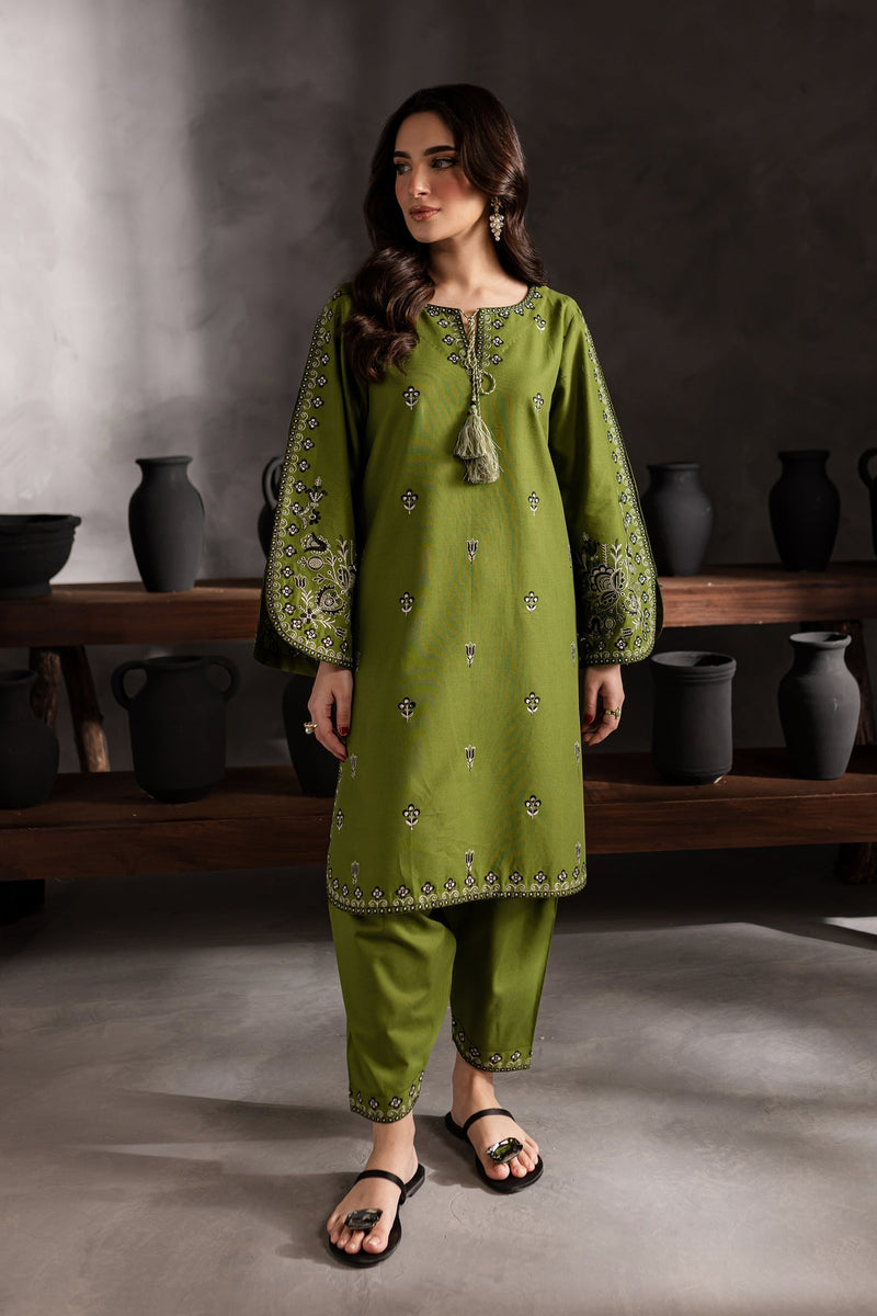 Winter - Best Selling - Emerald - 2Pc Embroidered Dress