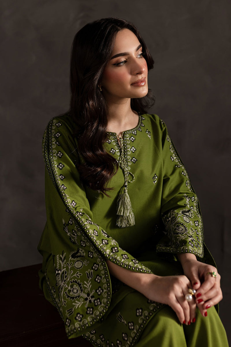 Winter - Best Selling - Emerald - 2Pc Embroidered Dress