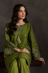 Winter - Best Selling - Emerald - 2Pc Embroidered Dress