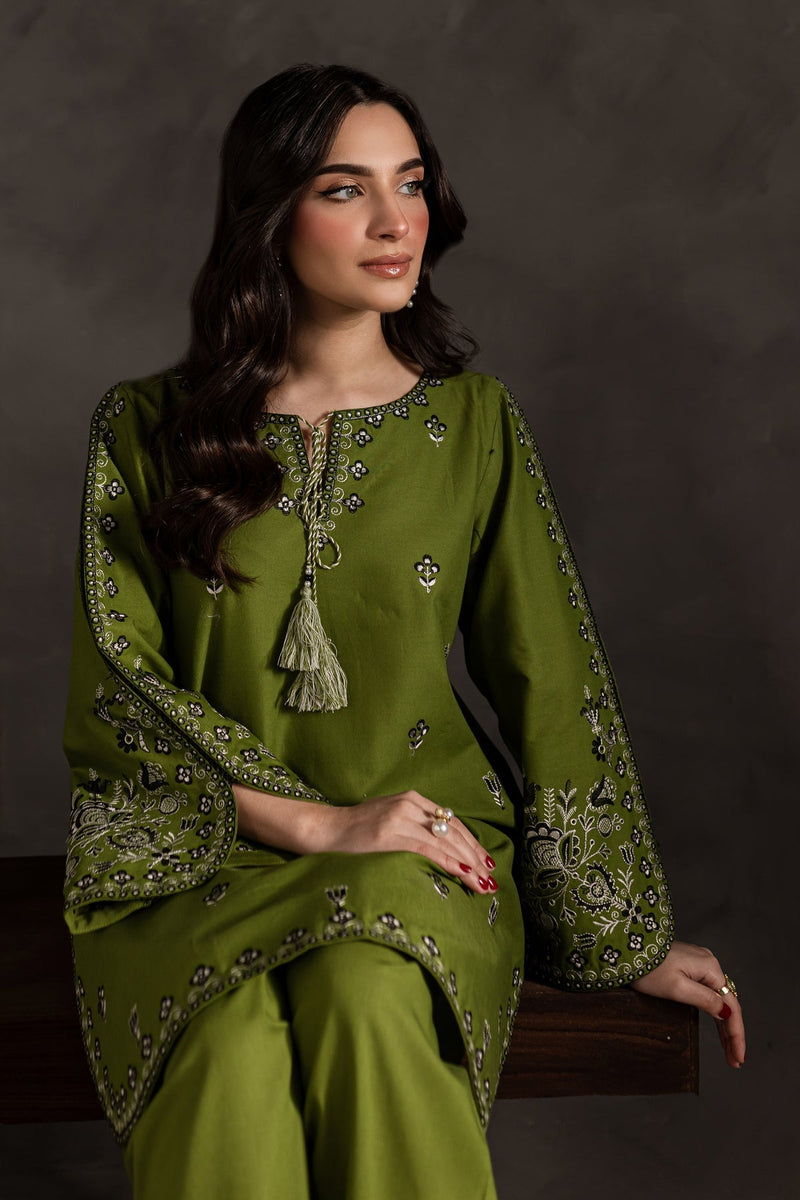 Winter - Best Selling - Emerald - 2Pc Embroidered Dress