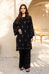 Winter - Midnight Mosaic - 2Pc Embroidered Dress