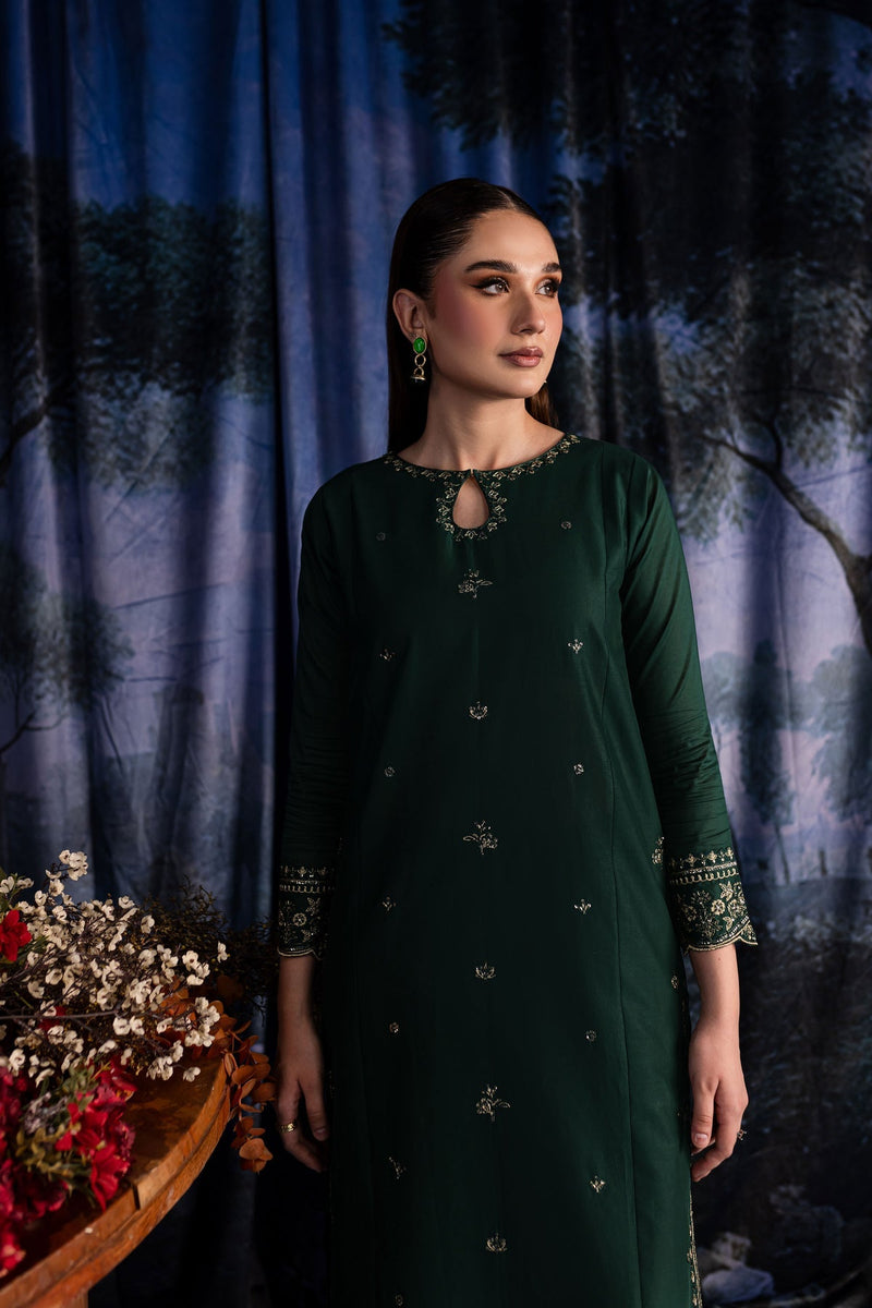 Winter - Olive - 2Pc Embroidered Dress
